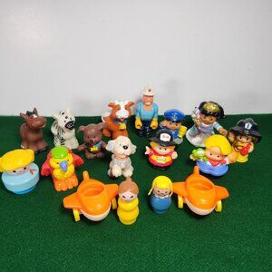 Fisher Price Little People Toy Loy of 17 Animals Helicopter Fireman...